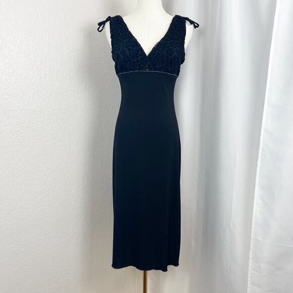 VTG Byer Too Midi Dress Size Small Rose Textured Babydoll Beaded Y2K Whimsigoth - Picture 1 of 16